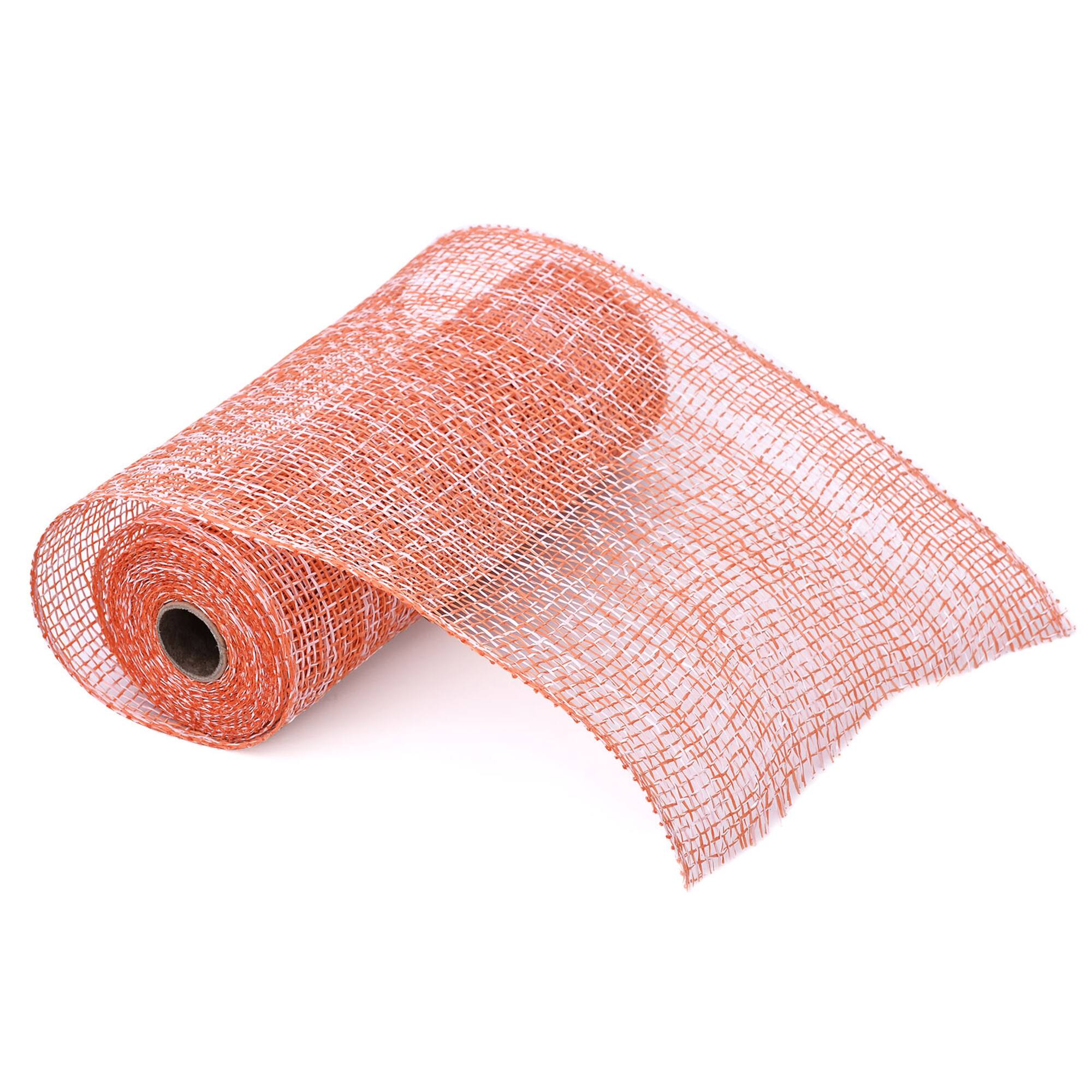 10" x 19ft. Orange & White Window Poly Burlap Mesh by Celebrate It™
